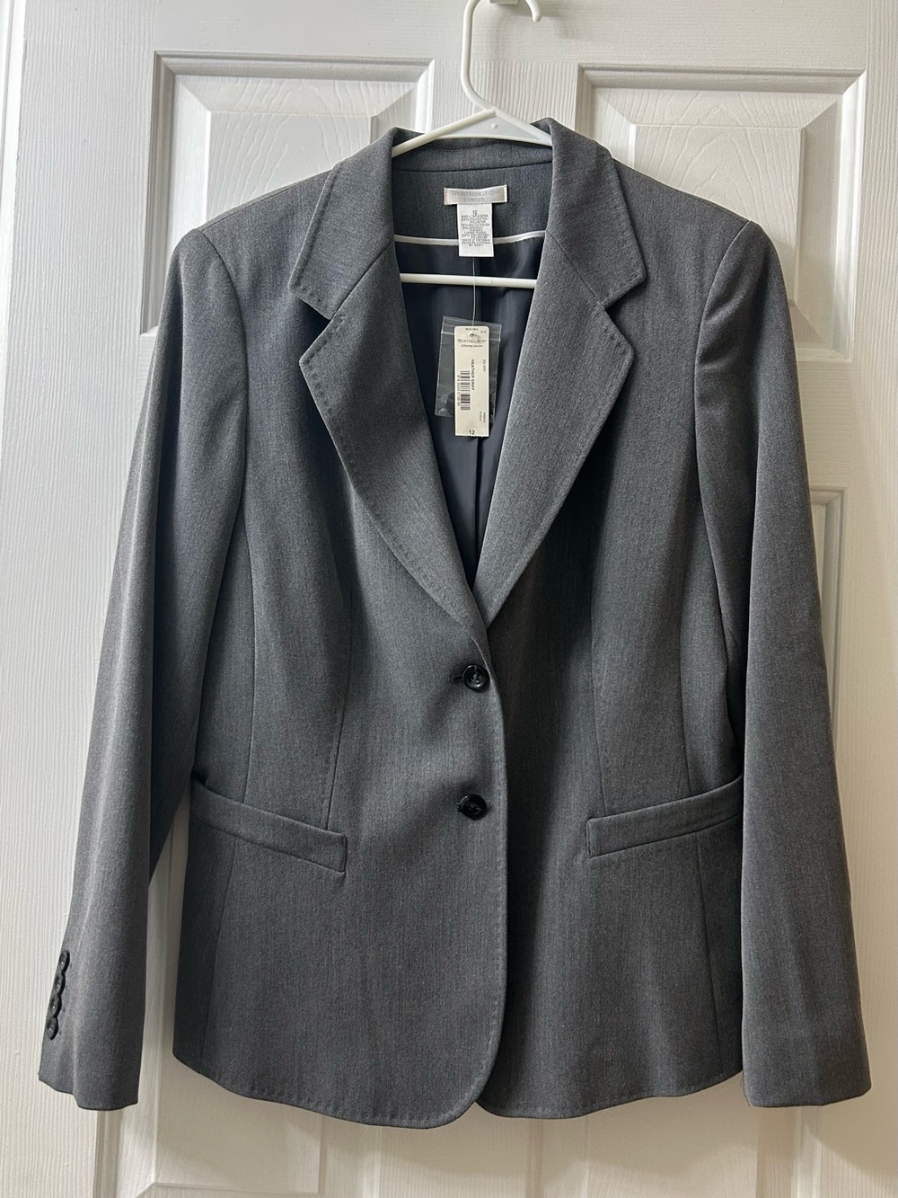 NWT! Worthington Gray Two-Button Tailored Blazer Size 12